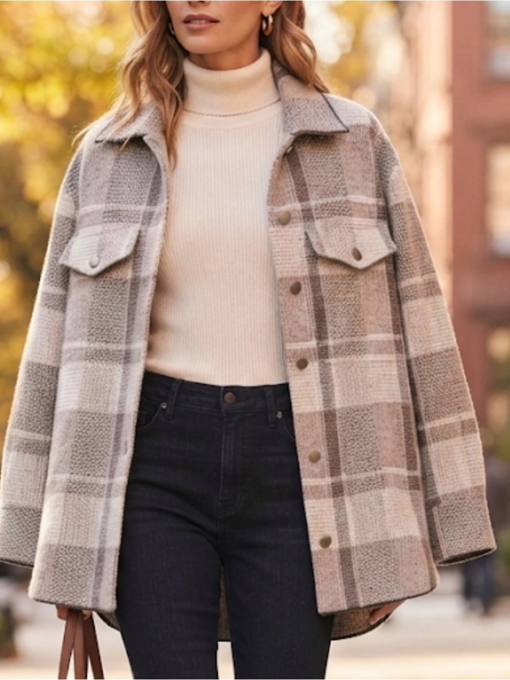 Rachel Zoe Plaid Shacket – Cozy & Stylish Oversized Layer 1X